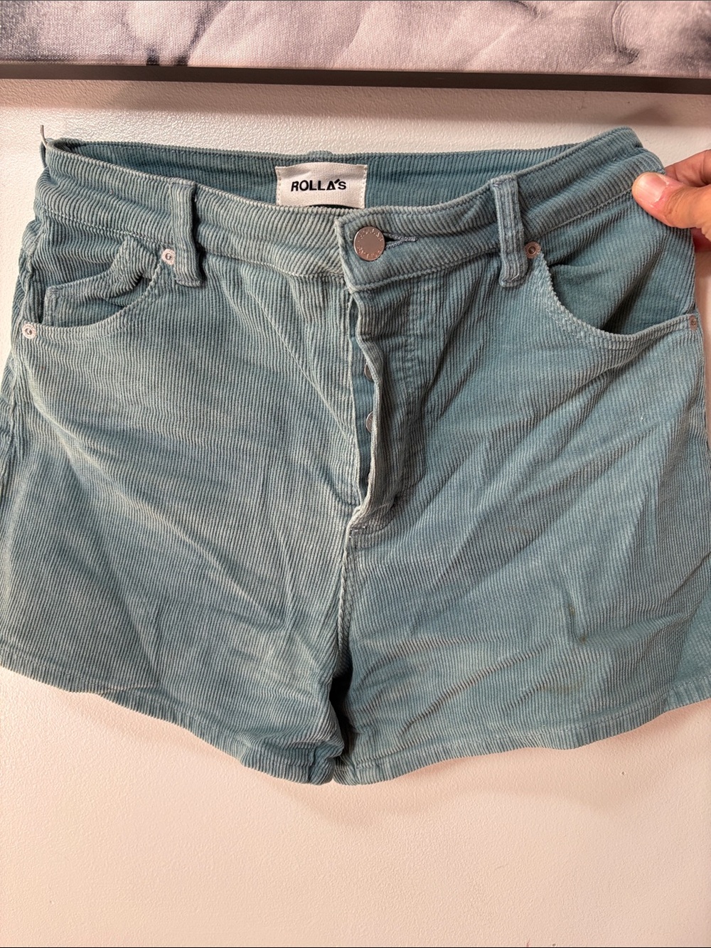ROLLA'S Teal Corduroy High-Rise Women's Shorts